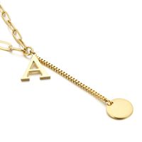Titanium Steel 18K Gold Plated Plating Letter Necklace main image 6