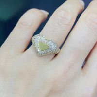 Korean Style Fully Jeweled Loving Heart Ring Women's Simple Fresh In Style Heart-shaped Zircon Ring Personalized Index Finger Ring Wholesale main image 3