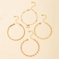 New Style European And American Twist Chain Drop Oil Heart Butterfly Bracelet Four-piece Set main image 8