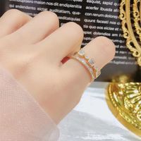 Fashion Double Layer Inlaid Zircon Micro Inlay Ring main image 2