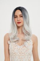 Fashion Gradient Grey Color Ladies Wig Long Chemical Fiber High Temperature Silk Headgear main image 1