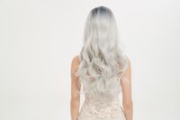 Fashion Gradient Grey Color Ladies Wig Long Chemical Fiber High Temperature Silk Headgear main image 6