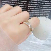 Retro Open Ring Trend All-match Fashion Cross Inlaid Zircon Ring Women main image 3