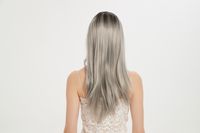 Fashion Gradient Grey Color Ladies Wig Long Straight Chemical Fiber Headgear main image 6
