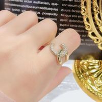 18kgp Retro Open Ring Fashion Knotted Ring Women sku image 1