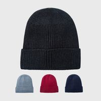 Autumn And Winter Warm Hat Personality Knitted Hat Hip-hop Fashion Cuffed Solid Color Hat main image 1