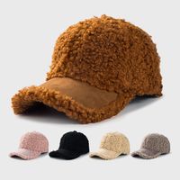 2021 New Korean Style Baseball Cap Women's Winter Wool Plush Fashion Thickened Teddy Plush Hat Warm Peaked Cap Tide main image 2
