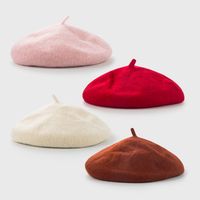Autumn And Winter Hat Solid Color Woolen Beret Fashion Breathable Warm Hat Painter Hat main image 3