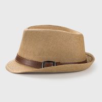 European And American British Vintage Top Hat Men's Summer Fashion Solid Color Fedora Hat Women's Belt Accessories Beach Sun Protection Sun Hat main image 4