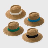 European And American British Handmade Straw Woven Concave Top Hat Female Summer Vacation Seaside Sun-proof Beach Hat Fashion Personality Top Hat main image 3