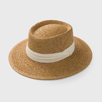 European And American British Handmade Straw Woven Concave Top Hat Female Summer Vacation Seaside Sun-proof Beach Hat Fashion Personality Top Hat main image 5