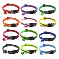 Color Polyester Reflective Bell Cat Pet Collar Safety Buckle Adjustable Cat Collar main image 3
