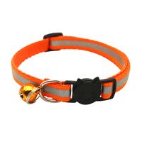 Color Polyester Reflective Bell Cat Pet Collar Safety Buckle Adjustable Cat Collar main image 4