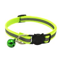 Color Polyester Reflective Bell Cat Pet Collar Safety Buckle Adjustable Cat Collar main image 5