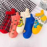 منتج جديد للربيع والصيف للرسوم المتحركة اليابانية Sesame Street Sox للسيدات ، جوارب قارب اليد اليمنى واليسرى بالجملة جوارب نسائية قصيرة من القطن الضحل main image 1