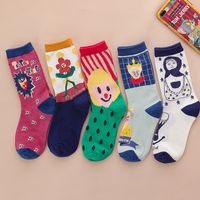 New Cartoon Animation Ladies Sports Socks Wholesale Pure Cotton Sweat-absorbent Women's Tube Socks main image 4