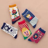 New Cartoon Animation Ladies Sports Socks Wholesale Pure Cotton Sweat-absorbent Women's Tube Socks main image 5