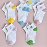 Summer New Products Ladies Cartoon Small Flower Pure Cotton Shallow Mouth Mesh Boat Socks main image 3
