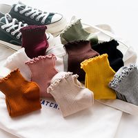 New Summer Fungus Lace Solid Color Pure Cotton Breathable Shallow Mouth Female Socks main image 3