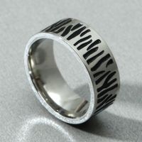 Anillo Tallado Hueco Geométrico De Acero Titanio Para Hombre main image 3