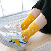 Flash Girl Korean Direct Delivery Star Moon Silver Silk Socks Japanese Style Universe Star Cute Mid-calf Length Socks main image 1