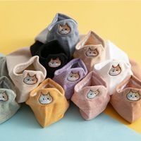 New Cotton Embroidery Cartoon Cat Shallow Mouth Heel Three-dimensional Ears Ladies Socks main image 5