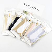 Independent Packaging Summer Ice Silk Non-slip Women's Invisible Boat Socks Japanese Low-cut Leisure Cotton Women's Short Socks Wholesale main image 3