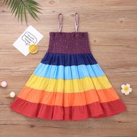 Mädchen Sommerkleid Europäische Und Amerikanische Mode Mädchen Hosenträger Rock Grenz Überschreiten Der Spot Mädchen Regenbogen Rock main image 1