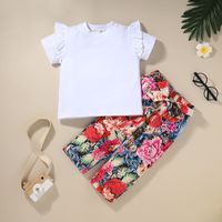 2021 Children's Suit T-shirt Pants Two-piece Printed Trousers Baby Clothes main image 3