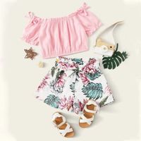 Children's Skirt Suit Summer European And American Girls' Skirts 2021 New European And American T-shirt Two-piece Set A- Line Skirt Suit main image 3