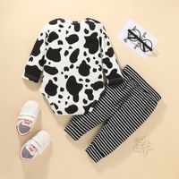 Fashion Pullover Two-piece Casual Wear Cute Striped Romper Two-piece Suit main image 2
