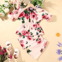 Simple Small Print Children's Suit Pullover Shorts Two-piece main image 3