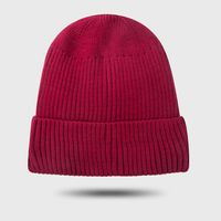 Autumn And Winter Warm Hat Personality Knitted Hat Hip-hop Fashion Cuffed Solid Color Hat sku image 1