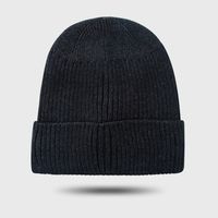 Autumn And Winter Warm Hat Personality Knitted Hat Hip-hop Fashion Cuffed Solid Color Hat sku image 2