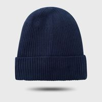 Sombrero Cálido De Otoño E Invierno Gorro De Punto Con Personalidad Gorro De Color Sólido Con Puños De Moda Hip-hop sku image 4