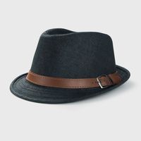 European And American British Vintage Top Hat Men's Summer Fashion Solid Color Fedora Hat Women's Belt Accessories Beach Sun Protection Sun Hat sku image 2