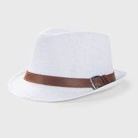 European And American British Vintage Top Hat Men's Summer Fashion Solid Color Fedora Hat Women's Belt Accessories Beach Sun Protection Sun Hat sku image 3