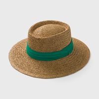 European And American British Handmade Straw Woven Concave Top Hat Female Summer Vacation Seaside Sun-proof Beach Hat Fashion Personality Top Hat sku image 4