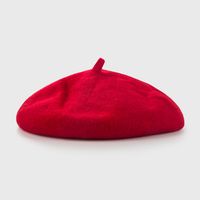 Autumn And Winter Hat Solid Color Woolen Beret Fashion Breathable Warm Hat Painter Hat sku image 1
