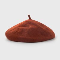قبعة الخريف والشتاء بلون واحد قبعة من الصوف قبعة دافئة جيدة التهوية sku image 6