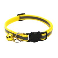 Color Polyester Reflective Bell Cat Pet Collar Safety Buckle Adjustable Cat Collar sku image 2