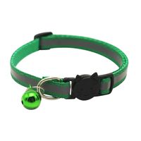 Color Polyester Reflective Bell Cat Pet Collar Safety Buckle Adjustable Cat Collar sku image 3