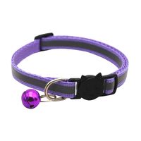 Color Polyester Reflective Bell Cat Pet Collar Safety Buckle Adjustable Cat Collar sku image 4