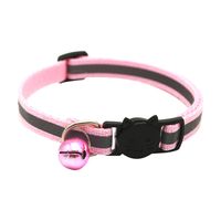 Color Polyester Reflective Bell Cat Pet Collar Safety Buckle Adjustable Cat Collar sku image 6