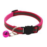 Color Polyester Reflective Bell Cat Pet Collar Safety Buckle Adjustable Cat Collar sku image 7