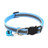 Color Polyester Reflective Bell Cat Pet Collar Safety Buckle Adjustable Cat Collar sku image 8