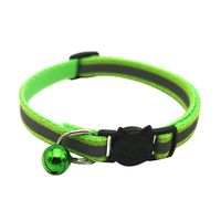 Color Polyester Reflective Bell Cat Pet Collar Safety Buckle Adjustable Cat Collar sku image 9
