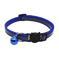 Color Polyester Reflective Bell Cat Pet Collar Safety Buckle Adjustable Cat Collar sku image 12