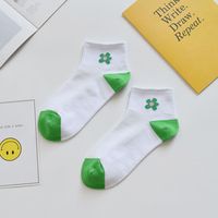 Summer New Products Ladies Cartoon Small Flower Pure Cotton Shallow Mouth Mesh Boat Socks sku image 4