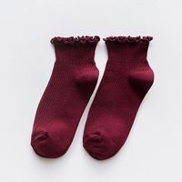 New Summer Fungus Lace Solid Color Pure Cotton Breathable Shallow Mouth Female Socks sku image 8